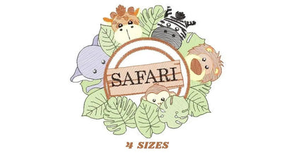 Safari embroidery designs - Animals embroidery design machine embroidery pattern - Zebra embroidery file - monkey elephant giraffe lion pes Marcia Embroidery