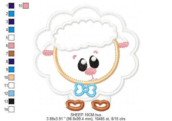 Sheep embroidery design - Lamb embroidery designs machine embroidery pattern - Baby boy embroidery file - newborn sheep applique embroidery - Marcia Embroidery