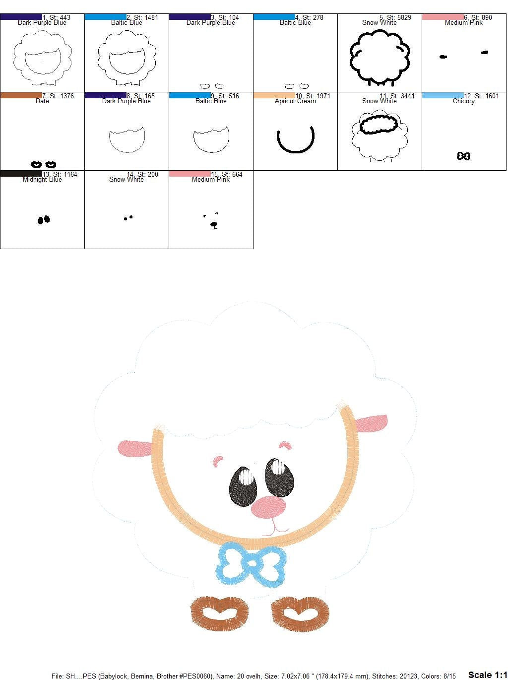 Sheep embroidery design - Lamb embroidery designs machine embroidery pattern - Baby boy embroidery file - newborn sheep applique embroidery - Marcia Embroidery