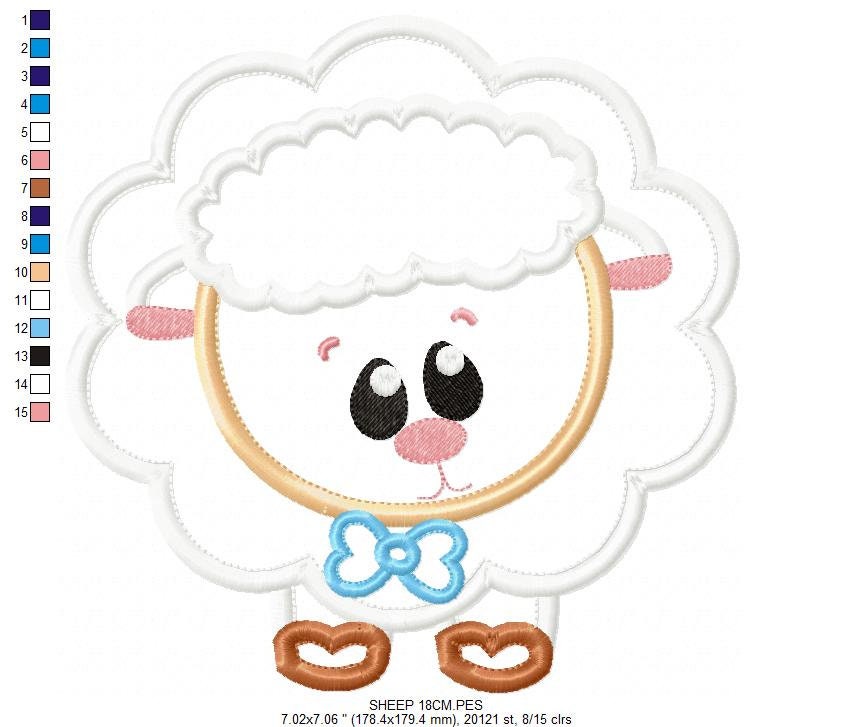 Sheep embroidery design - Lamb embroidery designs machine embroidery pattern - Baby boy embroidery file - newborn sheep applique embroidery - Marcia Embroidery