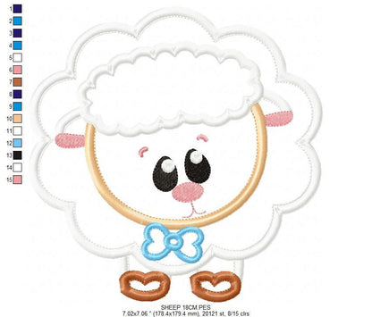 Sheep embroidery design - Lamb embroidery designs machine embroidery pattern - Baby boy embroidery file - newborn sheep applique embroidery - Marcia Embroidery