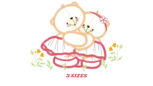 Bear embroidery designs - Mama bear embroidery design machine embroidery pattern - Baby Girl embroidery file - instant digital download Marcia Embroidery