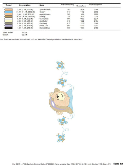 Bear embroidery designs - Airplane embroidery design machine embroidery pattern - Teddy bear embroidery file - Bear Pilot embroidery digital