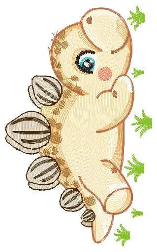Dinosaur embroidery designs - Dino embroidery design machine embroidery pattern - instant download - stegosaurus embroidery file baby girl Marcia Embroidery