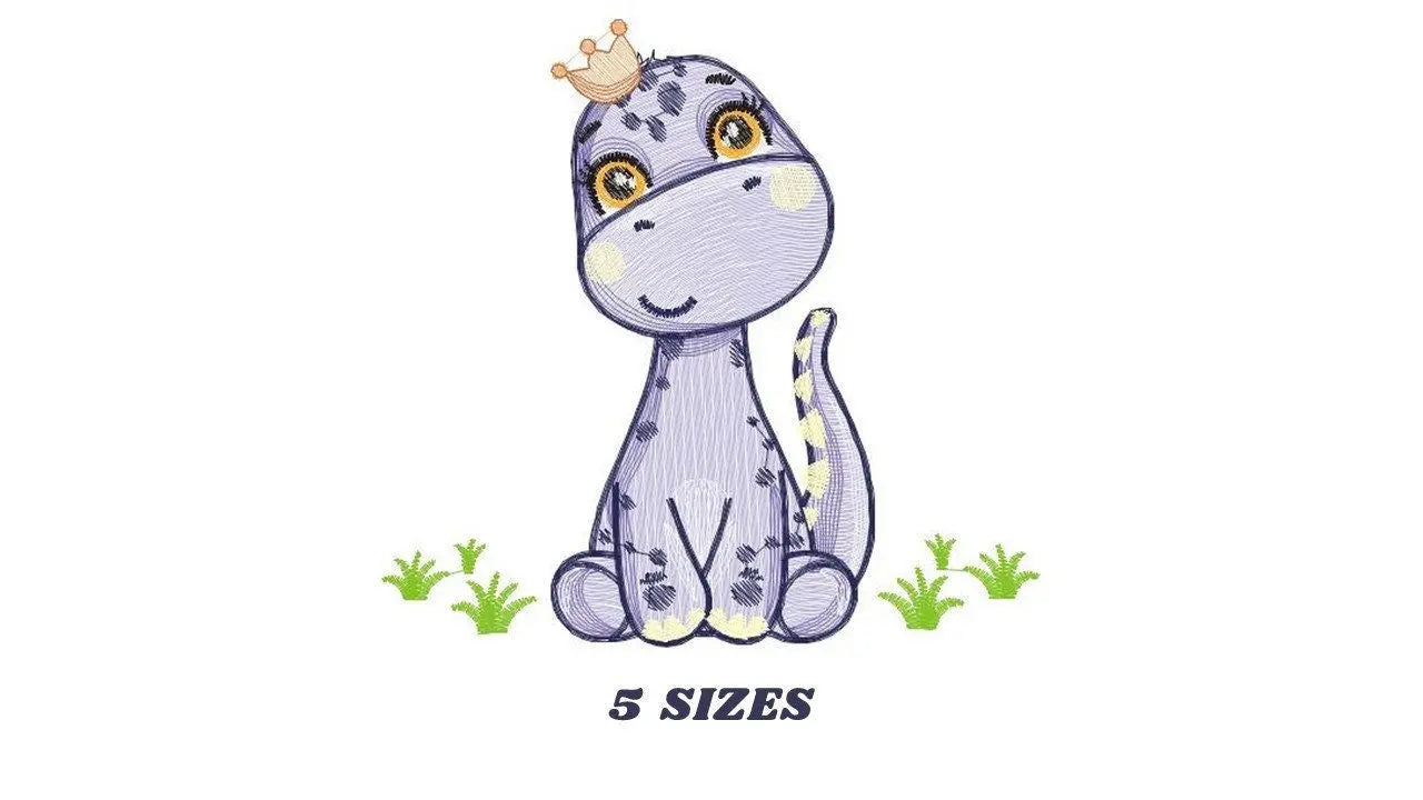 Dinosaur embroidery designs - Dino embroidery design machine embroidery pattern - instant download - Brontosaurus embroidery file pes jef Marcia Embroidery