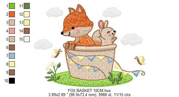 Fox embroidery designs - Red Fox embroidery design machine embroidery pattern - Animal embroidery file - Rabbit Bunny baby pes jef vp3 hus