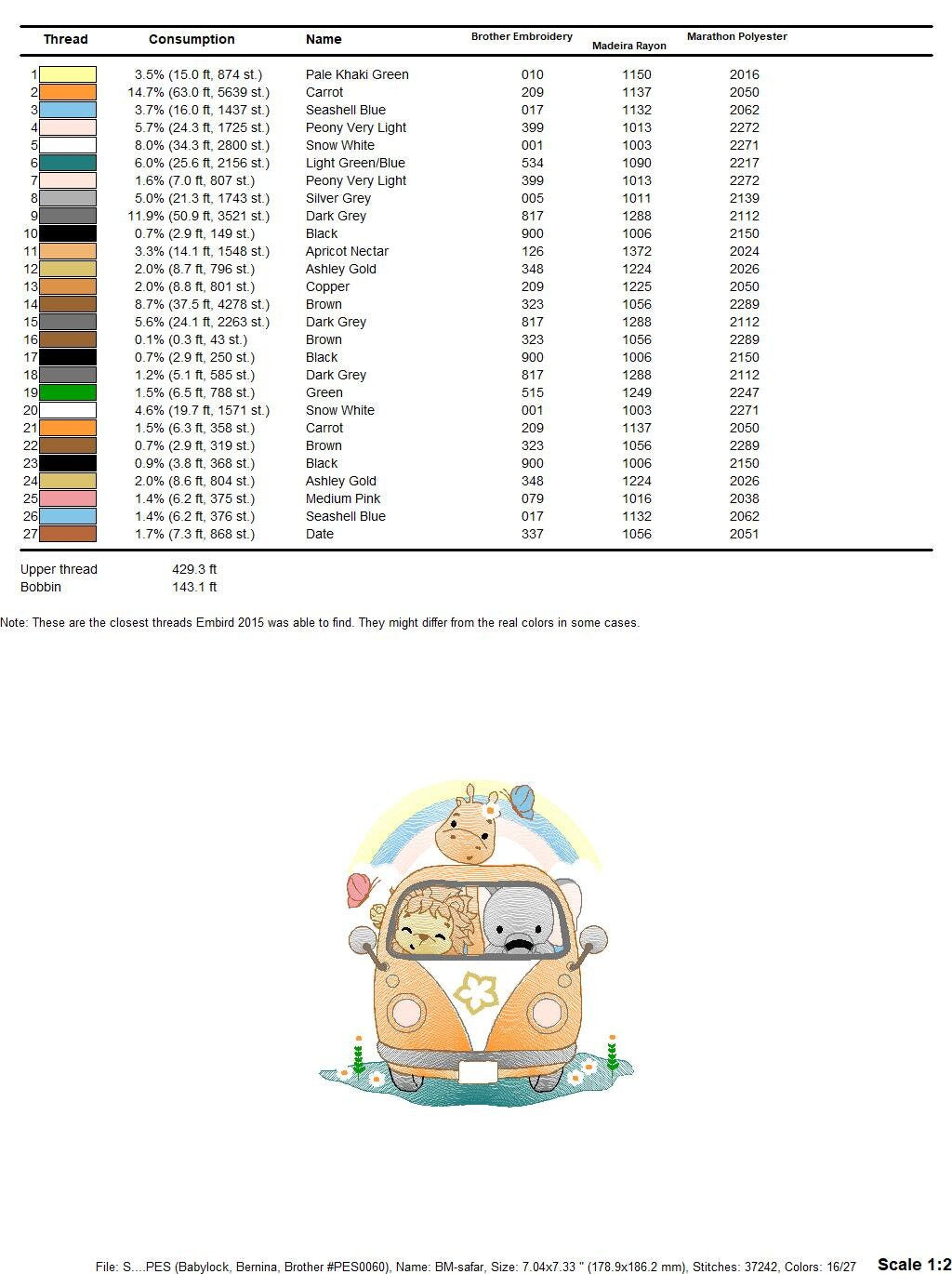 Safari embroidery designs - Animals embroidery design machine embroidery pattern - Mini bus combi embroidery file - lion elephant giraffe