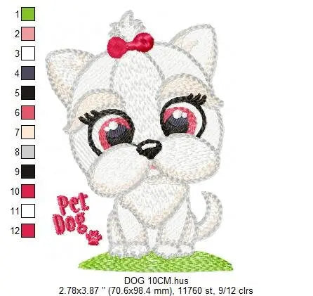Dog embroidery designs - Lhasa embroidery design machine embroidery pattern - Maltese embroidery file - Shih tzu embroidery download pes jef Marcia Embroidery