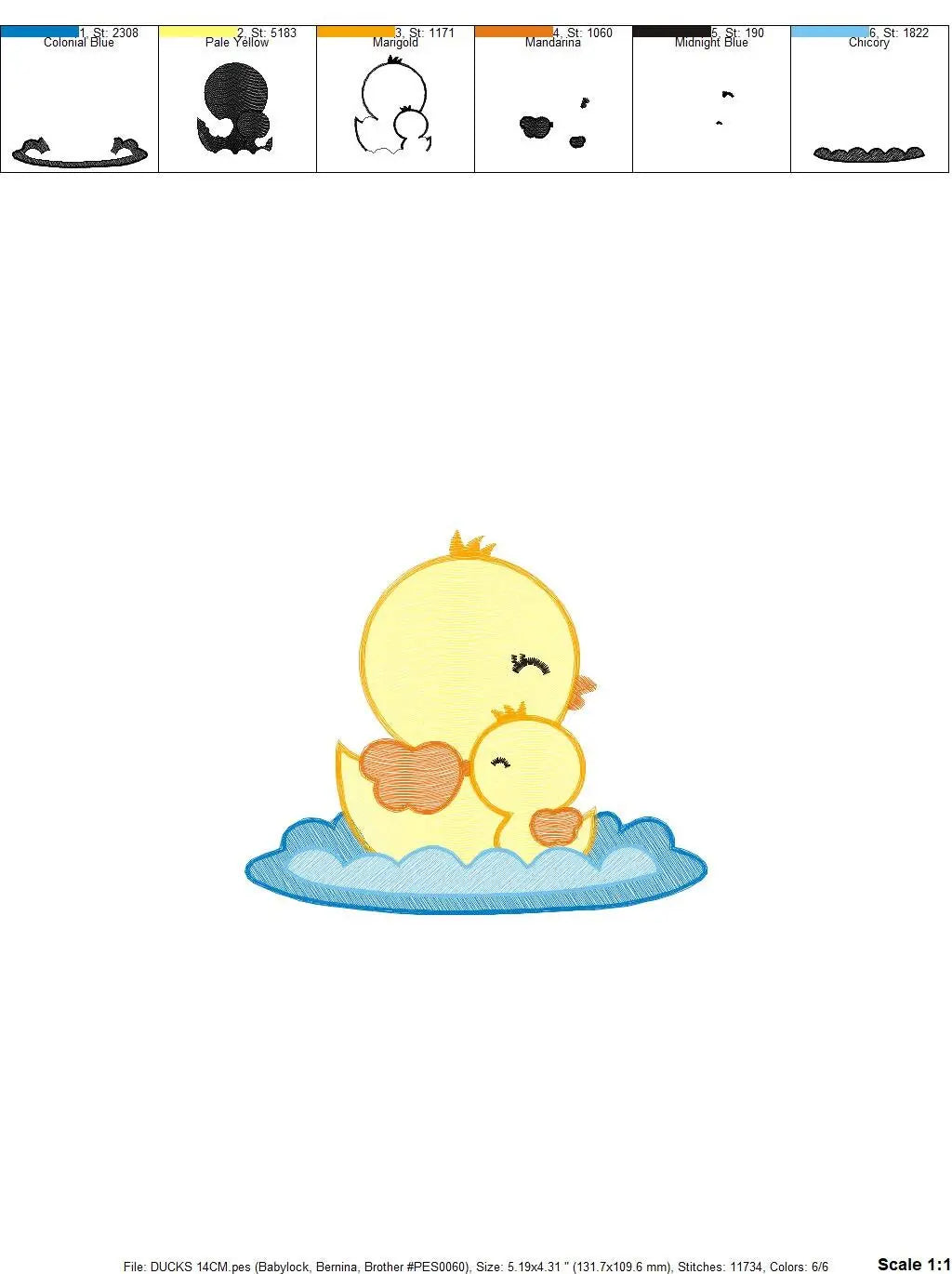 Duck embroidery design - Baby boy duck with mama machine embroidery pattern - Swimming duck file - Instant digital download pes jef dst hus Marcia Embroidery