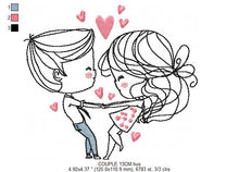 Load image into Gallery viewer, Love embroidery designs - Valentines embroidery design machine embroidery pattern - Couple embroidery - romantic design girlfriend boyfriend
