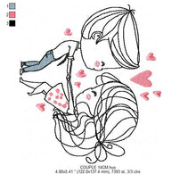 Carica l&#39;immagine nel visualizzatore di Gallery, Love embroidery designs - Valentines embroidery design machine embroidery pattern - Couple embroidery - romantic design girlfriend boyfriend
