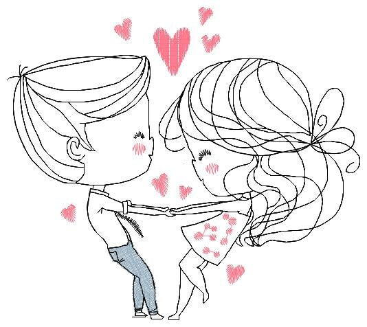 Love embroidery designs - Valentines embroidery design machine embroidery pattern - Couple embroidery - romantic design girlfriend boyfriend