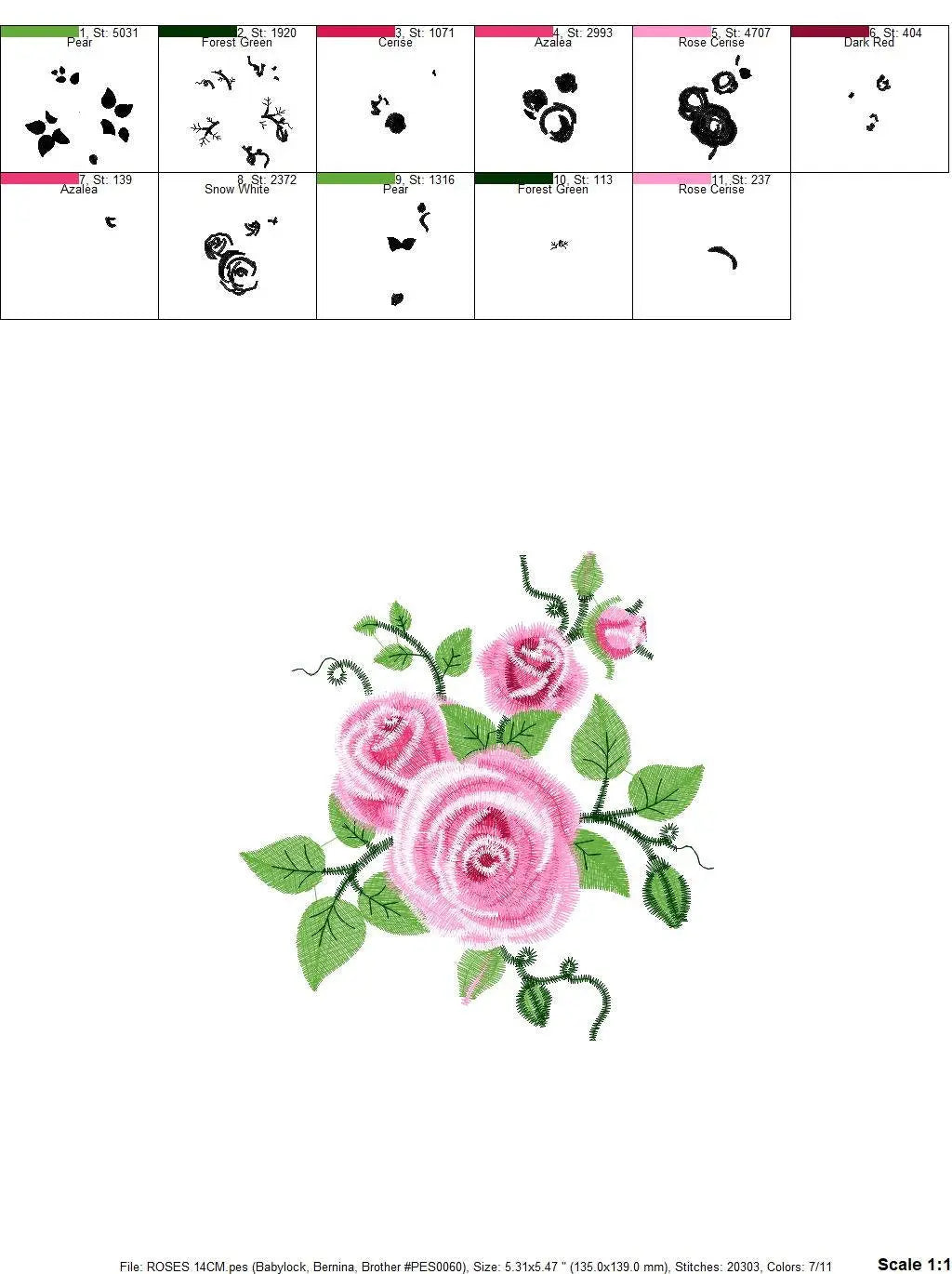Roses embroidery designs - Flower embroidery design machine embroidery pattern - Rose embroidery file - Flowers for towels embroidery pes Marcia Embroidery