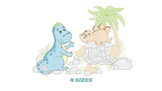 Dinosaur embroidery designs - Dino embroidery design machine embroidery pattern - instant download - Baby boy embroidery file download Marcia Embroidery