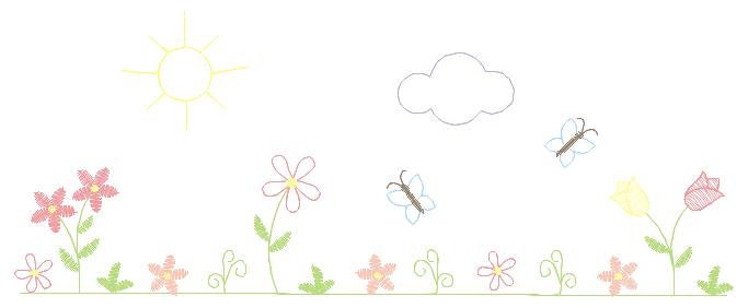 Flower garden embroidery designs - Spring flowers embroidery design machine embroidery pattern - Tea towel embroidery file - kitchen apron - Marcia Embroidery