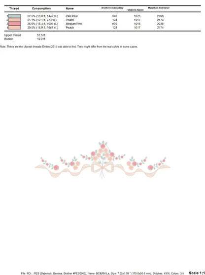Flowers embroidery designs - Roses embroidery design machine embroidery pattern - entwined roses embroidery file - instant download towel Marcia Embroidery