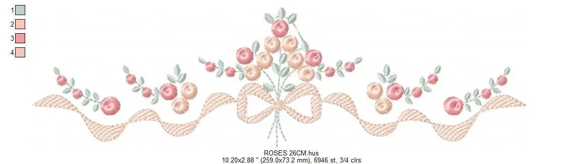 Flowers embroidery designs - Roses embroidery design machine embroidery pattern - entwined roses embroidery file - instant download towel Marcia Embroidery