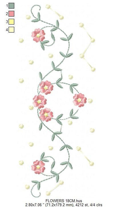 Flowers embroidery designs - Roses embroidery design machine embroidery pattern - entwined roses embroidery file - instant download towel - Marcia Embroidery