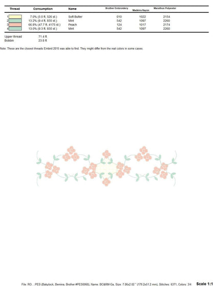 Flowers embroidery designs - Roses embroidery design machine embroidery pattern - Monogram embroidery file - instant download towels pes jef Marcia Embroidery