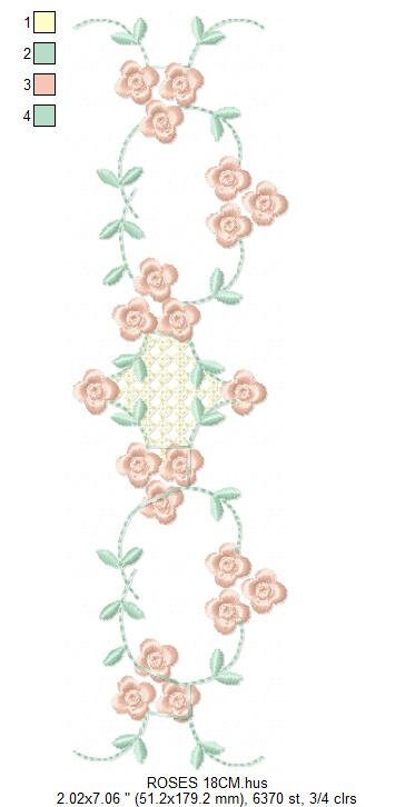 Flowers embroidery designs - Roses embroidery design machine embroidery pattern - Monogram embroidery file - instant download towels pes jef Marcia Embroidery