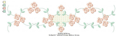 Flowers embroidery designs - Roses embroidery design machine embroidery pattern - Monogram embroidery file - instant download towels pes jef Marcia Embroidery