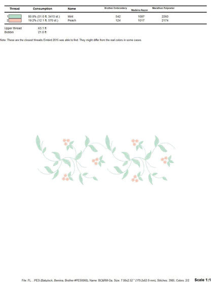 Delicate Flowers embroidery designs - Roses embroidery design machine embroidery pattern - Monogram embroidery file - instant download towel