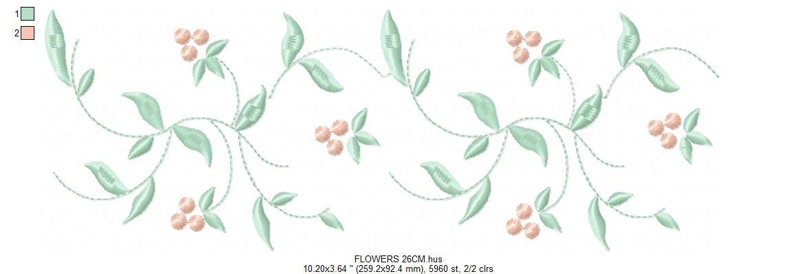 Delicate Flowers embroidery designs - Roses embroidery design machine embroidery pattern - Monogram embroidery file - instant download towel