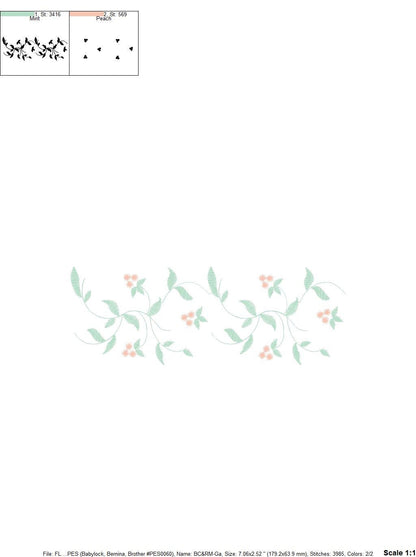 Delicate Flowers embroidery designs - Roses embroidery design machine embroidery pattern - Monogram embroidery file - instant download towel