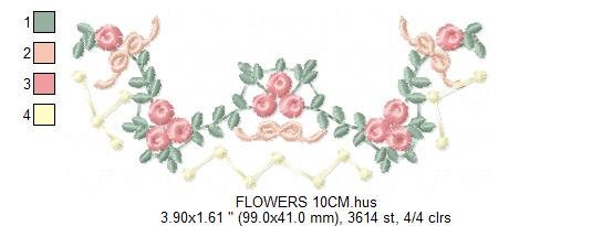 Flowers embroidery designs - Roses embroidery design machine embroidery pattern - entwined roses embroidery file - instant download towel Marcia Embroidery