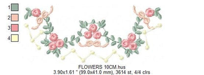 Flowers embroidery designs - Roses embroidery design machine embroidery pattern - entwined roses embroidery file - instant download towel Marcia Embroidery