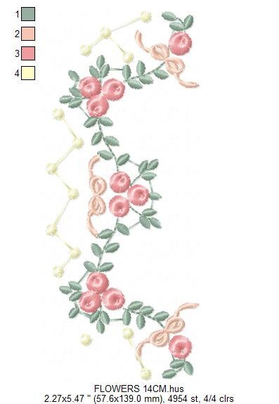 Flowers embroidery designs - Roses embroidery design machine embroidery pattern - entwined roses embroidery file - instant download towel Marcia Embroidery
