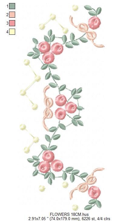 Flowers embroidery designs - Roses embroidery design machine embroidery pattern - entwined roses embroidery file - instant download towel Marcia Embroidery