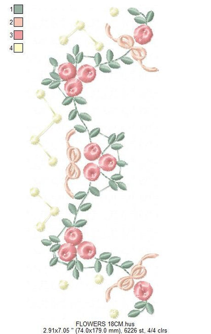 Flowers embroidery designs - Roses embroidery design machine embroidery pattern - entwined roses embroidery file - instant download towel Marcia Embroidery