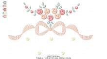 Cargar imagen en el visor de la galería, Lace with flowers embroidery designs - Flower Bouquet embroidery design machine embroidery pattern - Baby girl embroidery download pes jef
