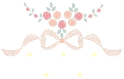 Lace with flowers embroidery designs - Flower Bouquet embroidery design machine embroidery pattern - Baby girl embroidery download pes jef