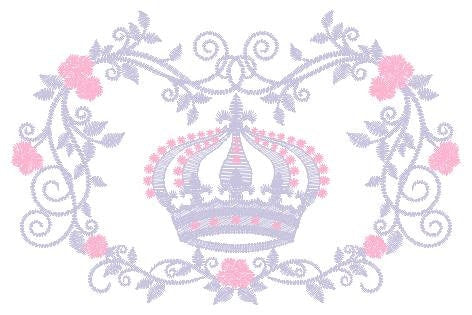 Crown embroidery designs - Laurel Wreath with Crown embroidery design machine embroidery pattern - Flowers embroidery file crown design - Marcia Embroidery