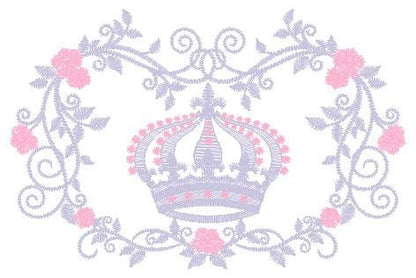 Crown embroidery designs - Laurel Wreath with Crown embroidery design machine embroidery pattern - Flowers embroidery file crown design - Marcia Embroidery