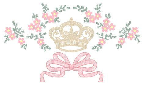 Crown embroidery designs - Laurel Wreath with Crown embroidery design machine embroidery pattern - newborn embroidery file crown design Marcia Embroidery