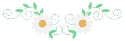 Cute Daisies embroidery designs - Delicate flowers embroidery design machine embroidery pattern - Kitchen towel embroidery file pes jef vp3 Marcia Embroidery