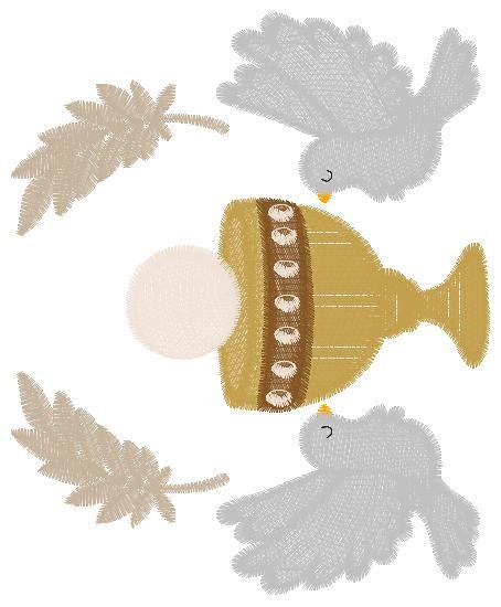 Chalice embroidery designs - Communion embroidery design machine embroidery pattern - Catholic embroidery file - Doves Bread Wheat church Marcia Embroidery