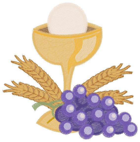 Chalice embroidery designs - Communion embroidery design machine embroidery pattern - Catholic embroidery file - Grape Bread Wheat church Marcia Embroidery