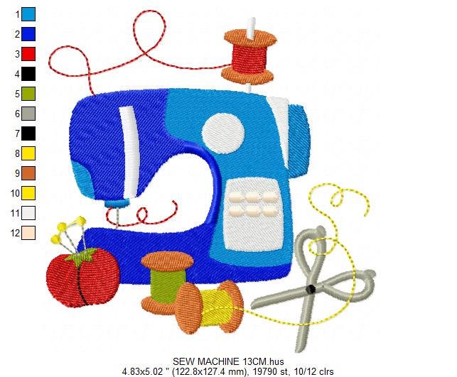 Sewing embroidery designs - Singer embroidery design machine embroidery pattern - Sewing machine design - instant download  pes jef xxx hus