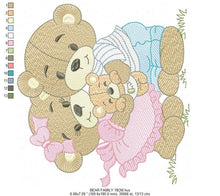 Carica l&#39;immagine nel visualizzatore di Gallery, Bear embroidery designs - Family embroidery design machine embroidery pattern - Bear family embroidery file - Baby boy embroidery download
