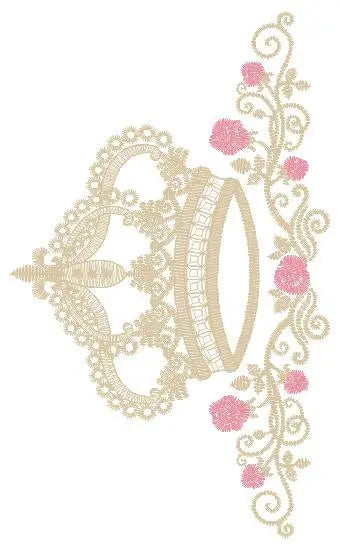 Crown embroidery designs - Laurel Wreath with Crown embroidery design machine embroidery pattern - newborn embroidery file crown design Marcia Embroidery
