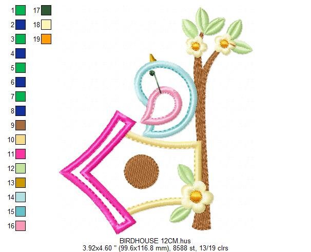 Bird embroidery designs - Bird House embroidery design machine embroidery pattern - instant download bird applique design - girl embroidery Marcia Embroidery