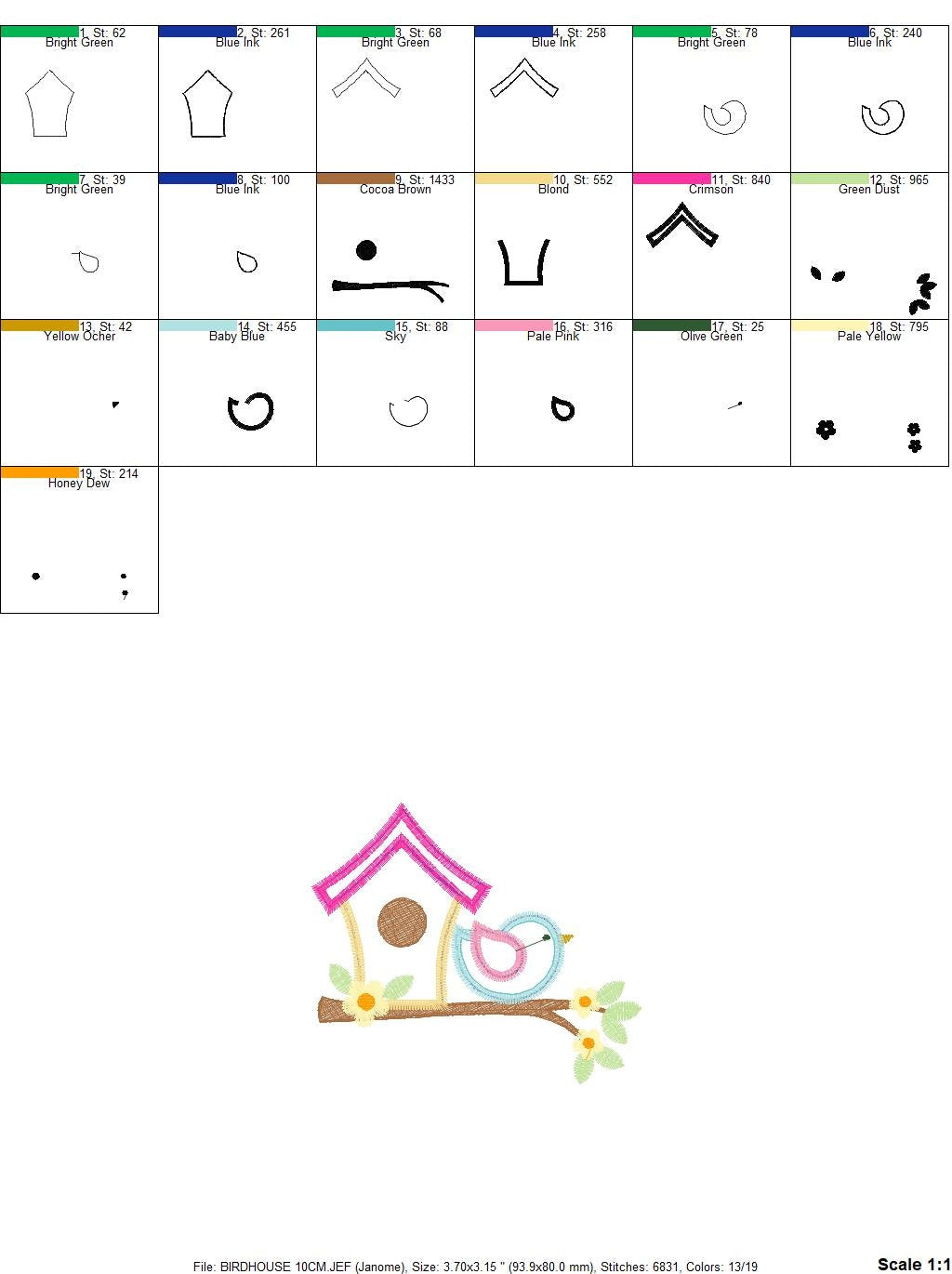 Bird embroidery designs - Bird House embroidery design machine embroidery pattern - instant download bird applique design - girl embroidery Marcia Embroidery