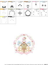 Cargar imagen en el visor de la galería, Bird embroidery designs - Birdhouse embroidery design machine embroidery pattern - Family embroidery - baby girl embroidery kitchen towel
