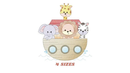 Noah's Ark embroidery designs - Ark of Noah embroidery design machine embroidery pattern - Kid embroidery file - boy embroidery download Marcia Embroidery