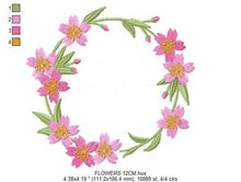 Charger l&#39;image dans la galerie, Monogram Frame embroidery designs - Flower embroidery design machine embroidery pattern - Floral wreath embroidery file - instant download
