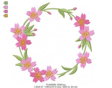 Load image into Gallery viewer, Monogram Frame embroidery designs - Flower embroidery design machine embroidery pattern - Floral wreath embroidery file - instant download
